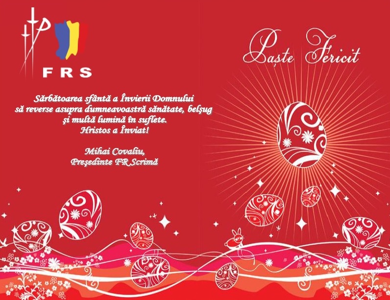 Federația Română de Scrimă vă urează Paște Fericit!