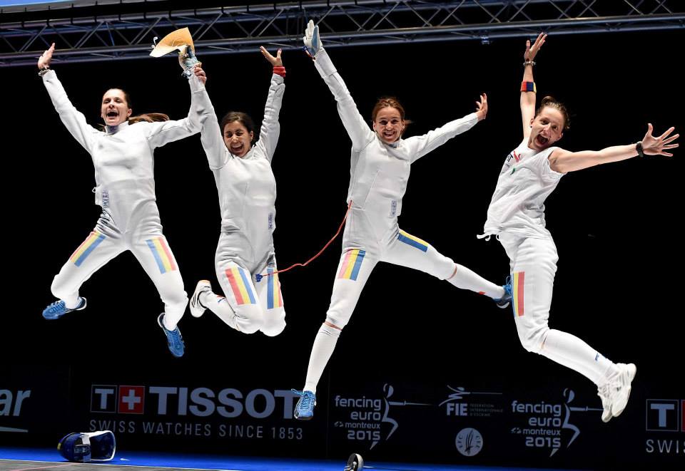 România a cucerit medaliile de aur la Campionatul European de scrimă seniori de la Montreux, în proba de spadă feminin echipe