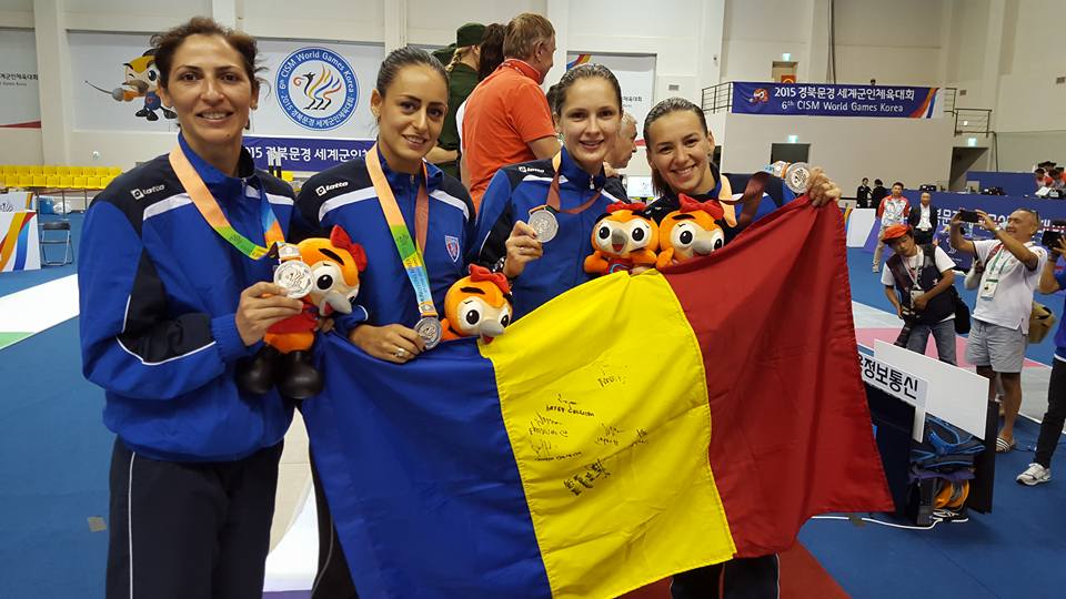 România a cucerit medalia de argint în proba de spadă feminin echipe la Jocurile Mondiale Militare de la Mungyeong (Coreea de Sud)