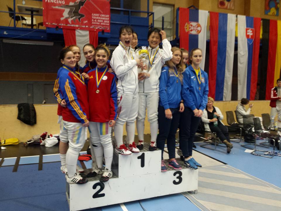 România a ocupat locul al doilea la etapa din Circuitul European de cadeți, în proba de floretă feminin echipe, de la Moedling