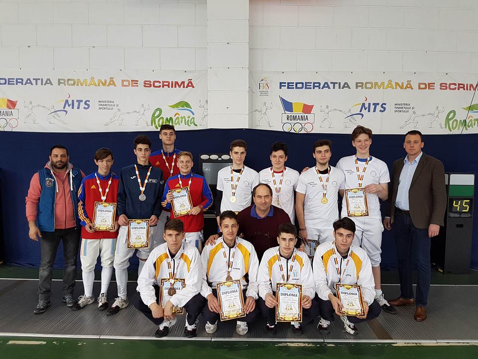 CSA Steaua a câștigat Campionatul Național de sabie juniori de la București, ediția 2017, în proba masculină pe echipe