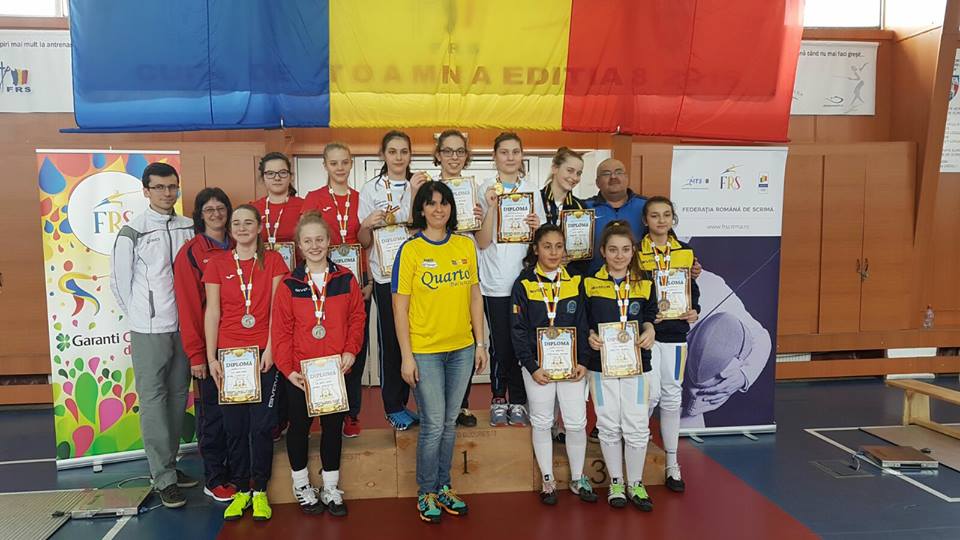 CSS Quarto a câștigat Campionatul Național de spadă cadeți de la București, ediția 2017, în proba feminină pe echipe