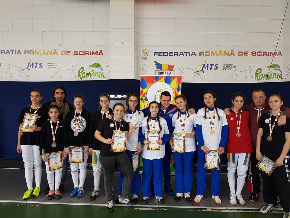 CSA Steaua a câștigat Campionatul Național de sabie cadeți de la București, ediția 2017, în proba feminină pe echipe