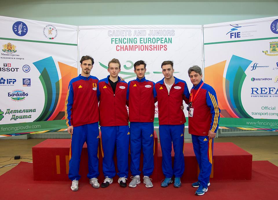 Campionatul European de cadeți și juniori de la Plovdiv, ziua 9, proba 19: România trage la spadă juniori masculin echipe