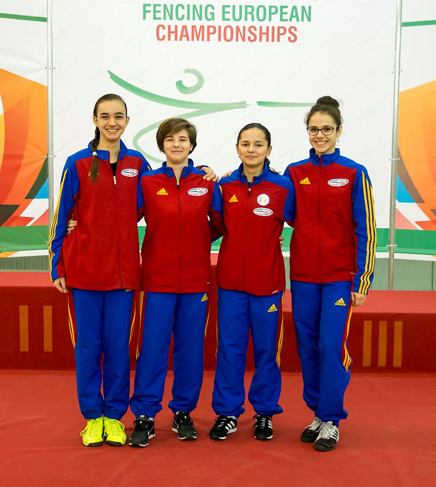 România s-a clasat pe locul 6 la Campionatul European de la Plovdiv, în proba de sabie cadeți feminin echipe