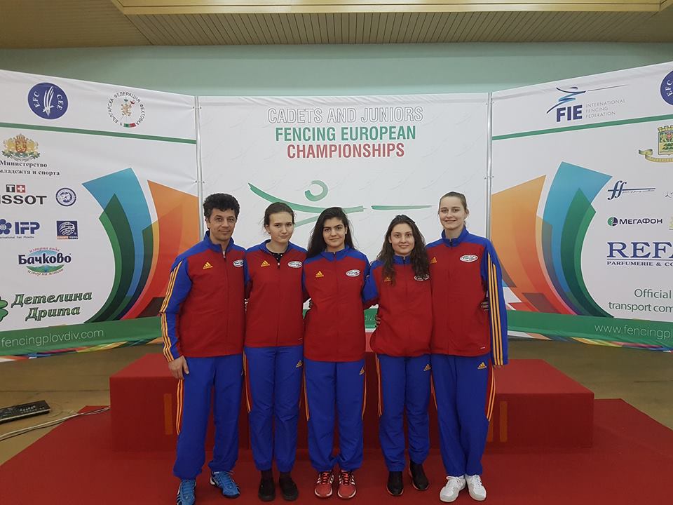 Campionatul European de cadeți și juniori de la Plovdiv, ziua 5, proba 10: România trage pe tabloul de 16 în proba de spadă cadeți feminin echipe