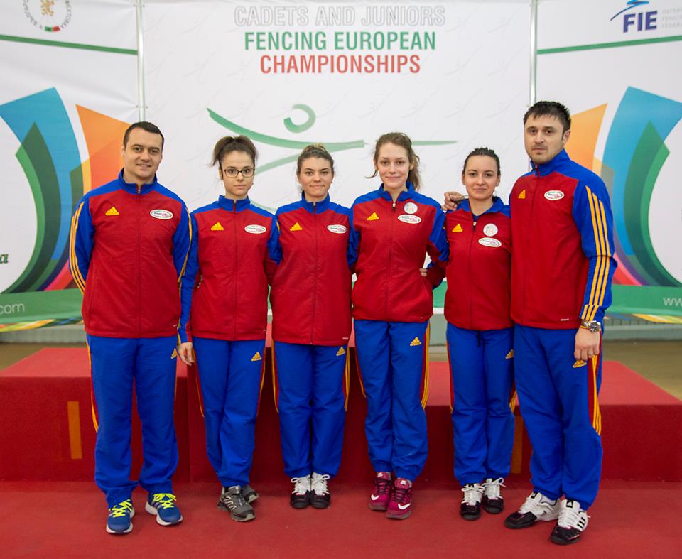România – locul 9 la Campionatul European de la Plovdiv, în proba de sabie juniori feminin echipe