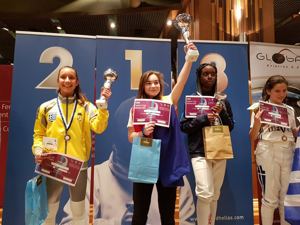 Alyssa Ștefănescu și Radu Nițu au câștigat CGS Sabre Cup de la Atena, la categoria U14 individual