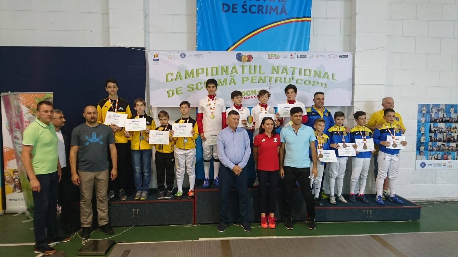 CS Dinamo a câștigat Campionatul Național de scrimă pentru copii, ediția 2018, în proba de sabie masculin echipe